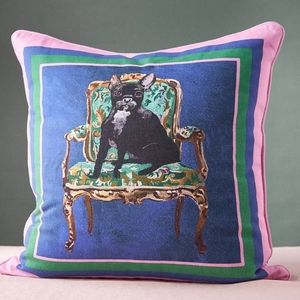Anthropologie Raphael Balme Pillow - Frenchie - purple, pink
